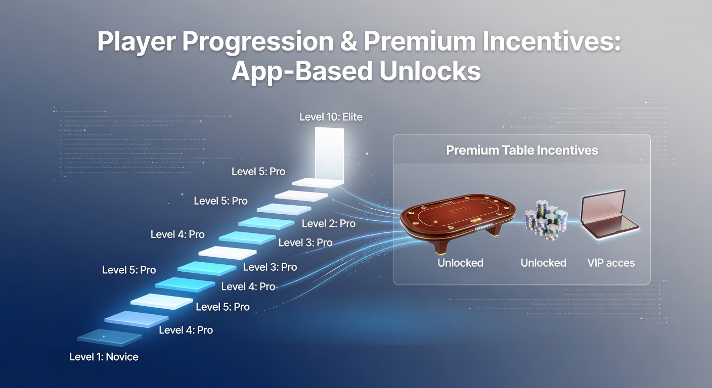 Dashboard view of tiered rewards and premium table access in a casino app