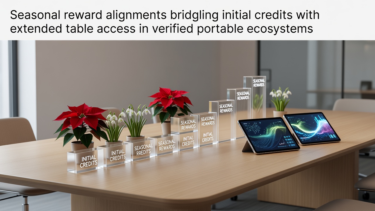 Mobile casino app interface showing seasonal reward credits transitioning to live table games on verified portable devices