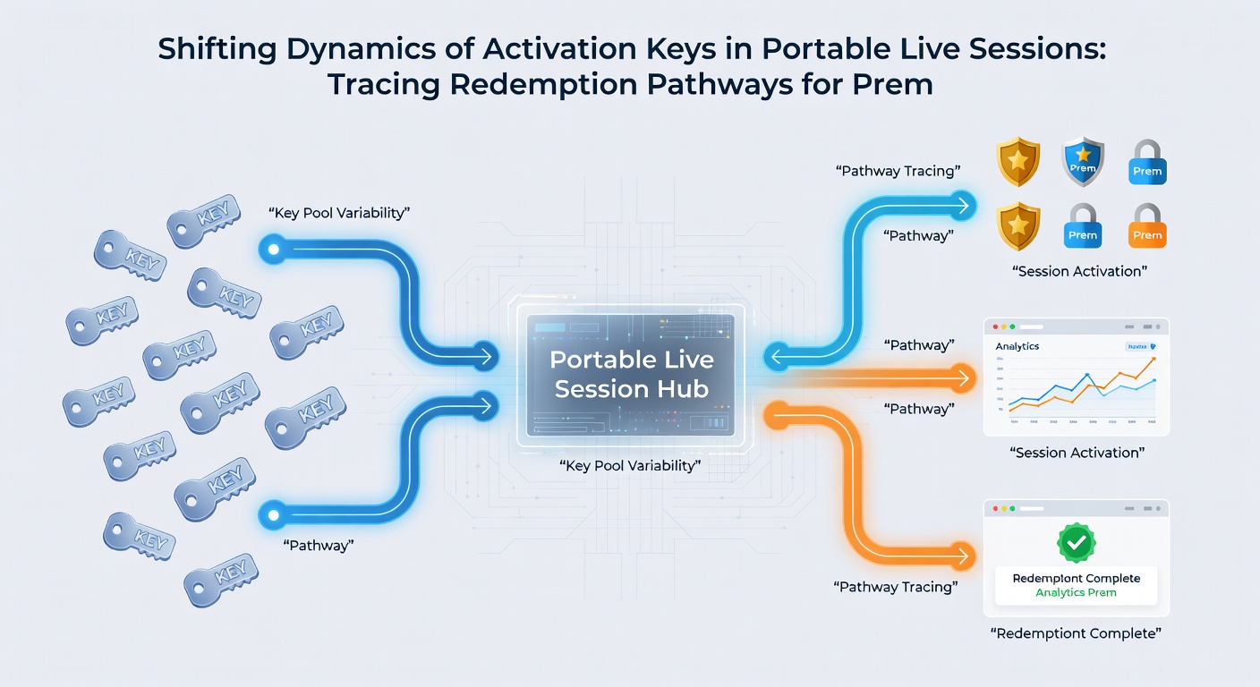 Flowchart showing redemption pathways for activation keys in portable live gaming sessions